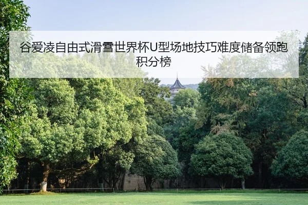 谷爱凌自由式滑雪世界杯U型场地技巧难度储备领跑积分榜